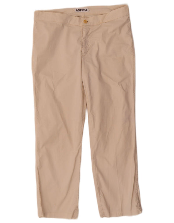 Aspesi Pantaloni drepți tăiați pentru femei IT 44 Medium W30 L23 Bej Bumbac