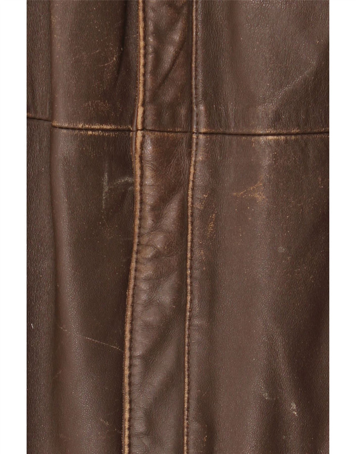 Geacă de piele vintage pentru bărbați IT 52 XL din piele maro