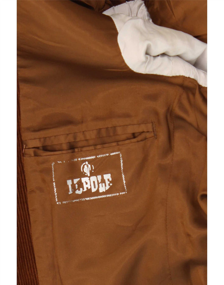 Jachetă blazer din velur cu 2 nasturi Lebole pentru femei UK 12 maro mediu