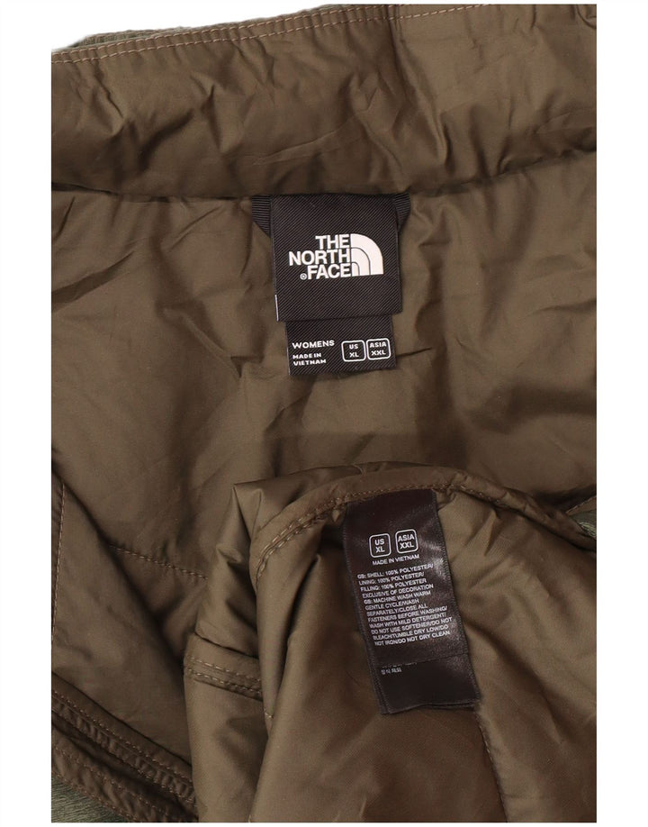 Palton căptușit cu glugă The North Face pentru femei UK 18 XL Kaki Poliester Modern