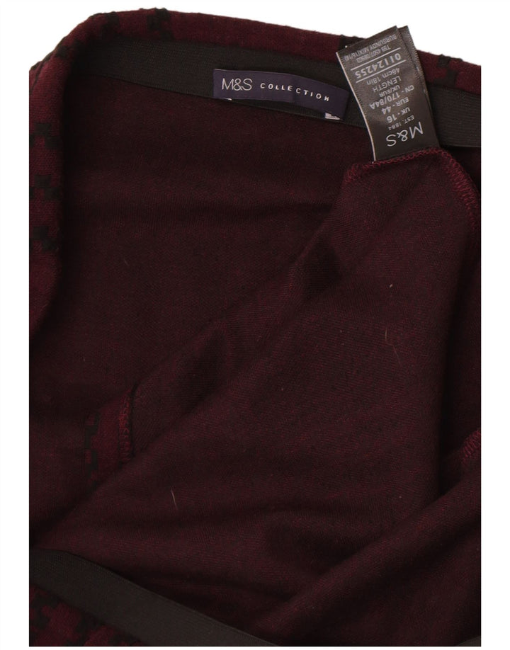 Fusta mini pentru femei Marks & Spencer UK 16 Large W34 Burgundy Check Poliester