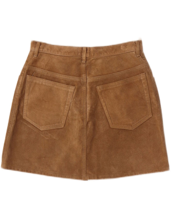 Fusta mini din piele intoarsa pentru femei Sisley IT 44 Medium W28 Piele maro