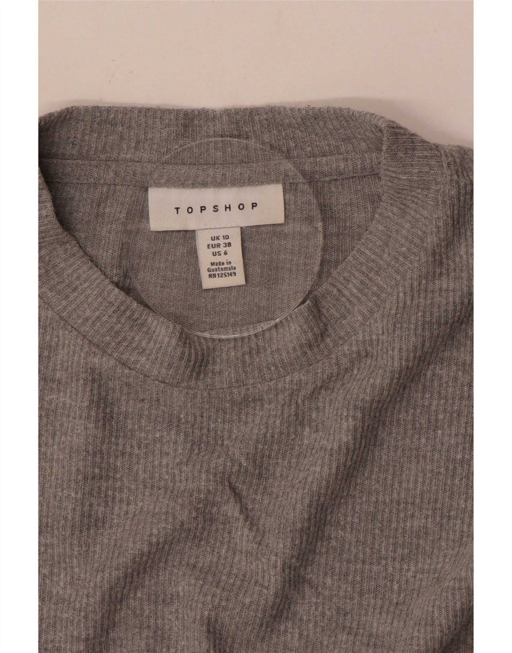 Topshop pentru femei supradimensionat cu mâneci 3/4 UK 10 mic gri
