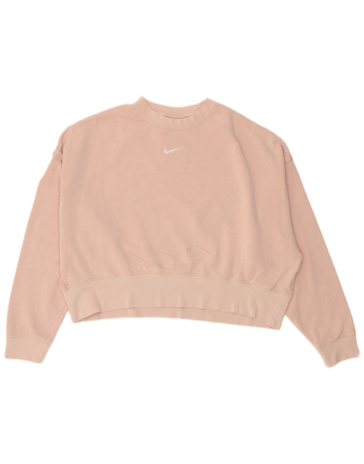 Pulover pentru femei Nike Crop Oversized Pulover UK 10 Bumbac roz mic