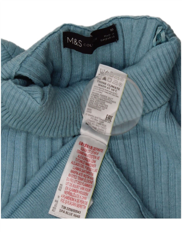 Pulover cu gât țestoasă pentru femei Marks & Spencer UK 10 Small Blue Viscose