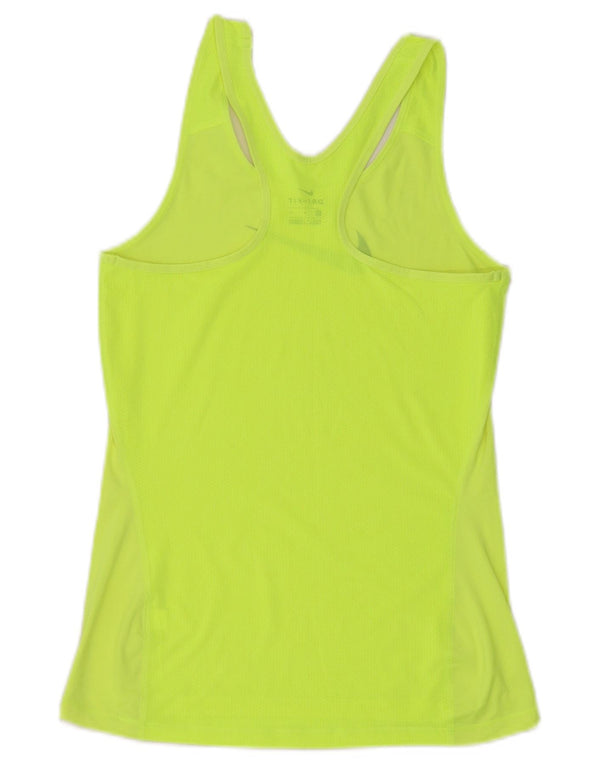 Top cu vestă grafică Nike Dri Fit pentru femei UK 12 Galben mediu