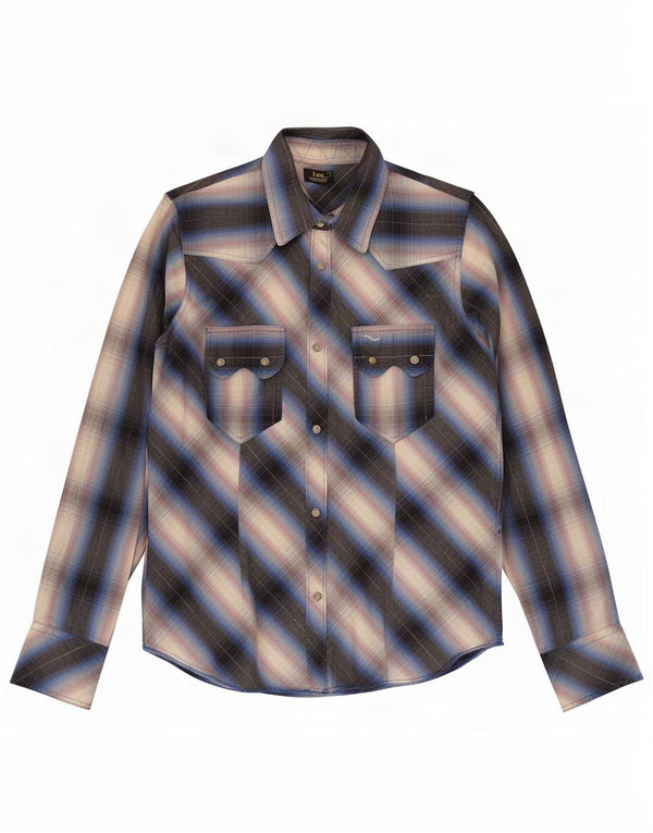 Lee Womens Shirt UK 14 Large Blue Plaid