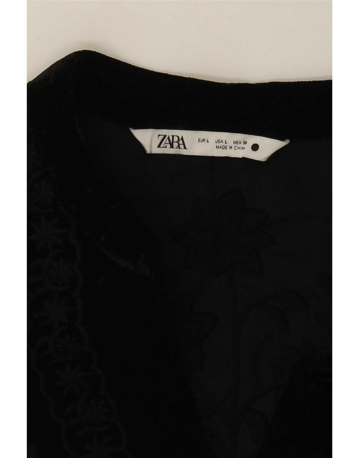 Bomber pentru femei Zara UK 16 mare, negru, floral