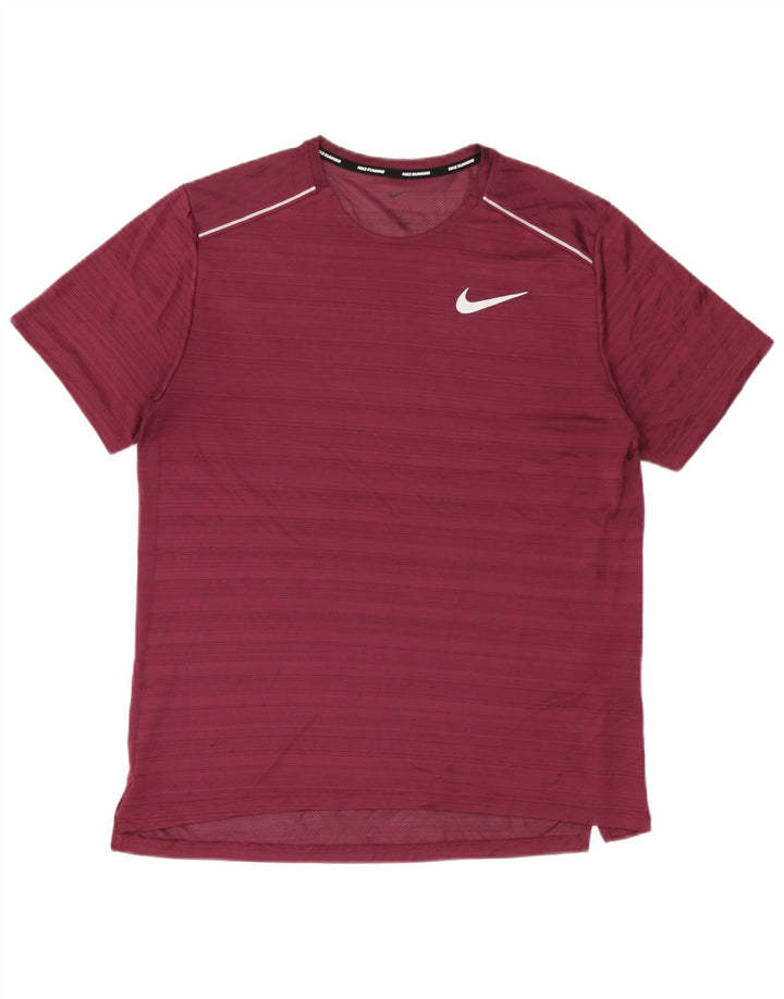 Tricou pentru bărbați Nike Dri Fit Top mare din poliester cu dungi bordeaux