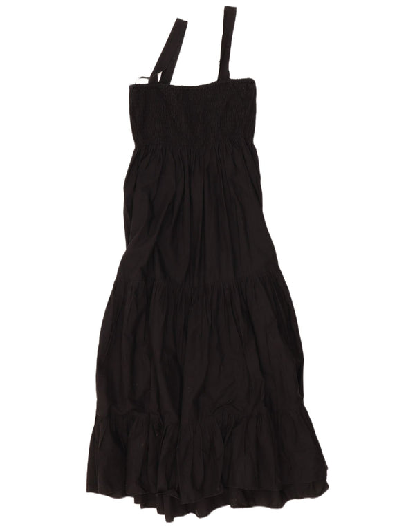 Rochie Maxi fără mâneci pentru femei Zara UK 12 Medium Black Bumbac