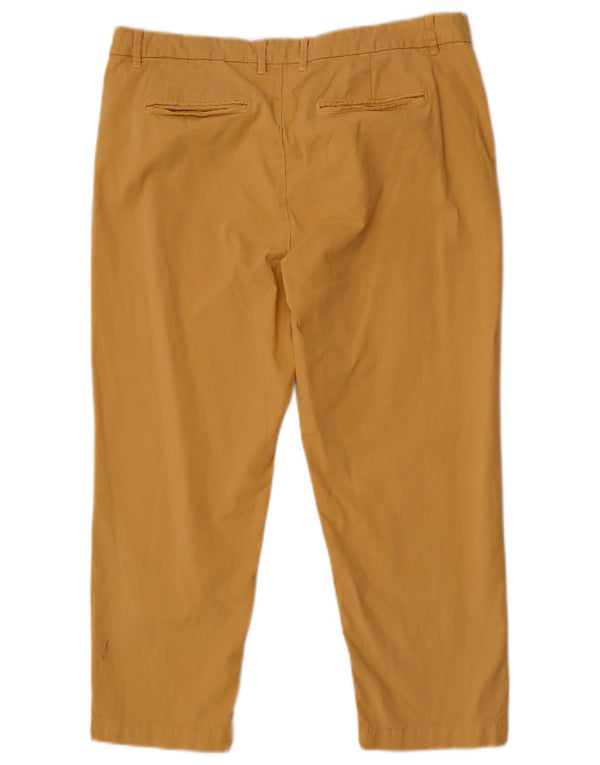 Pantaloni Capri Fat Face pentru femei UK 14 Large W34 L23 Yellow Bumbac