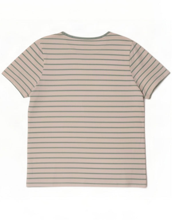 Fat Face Tricou pentru femei Top UK 16 Large White Striped Bumbac