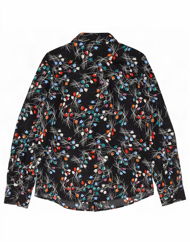 Cămașă Benetton pentru femei UK 14 Medium Black Floral Bumbac