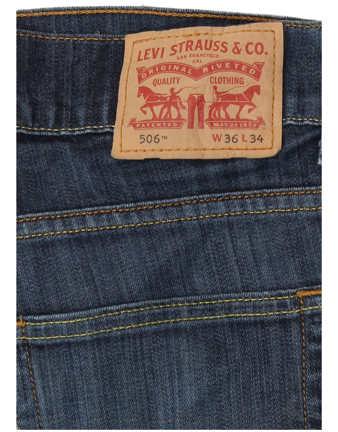 Blugi drepti pentru bărbați Levi's 506 W36 L34 Bumbac albastru
