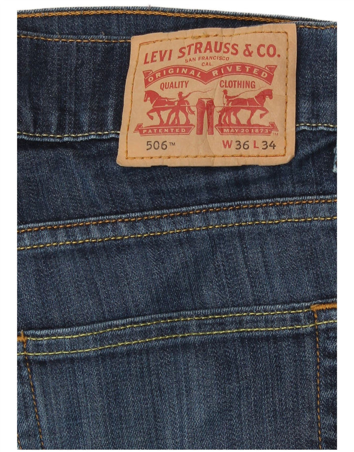 Blugi drepti pentru bărbați Levi's 506 W36 L34 Bumbac albastru