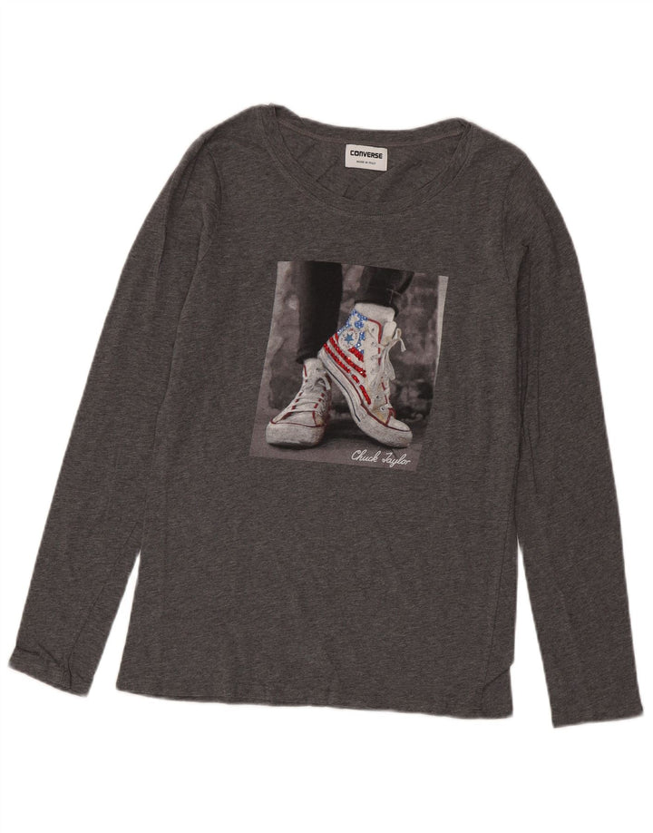 Converse pentru femei Chuck Taylor Graphic Top cu mânecă lungă UK 12 Medium Gri