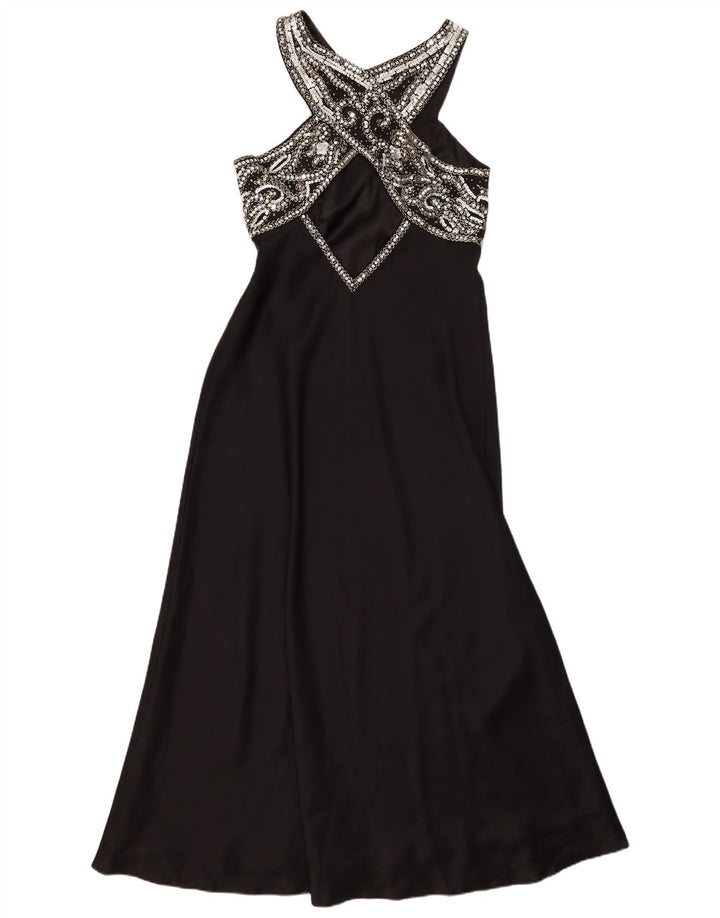 Rochie de damă vintage Halter UK 14 Medium Black