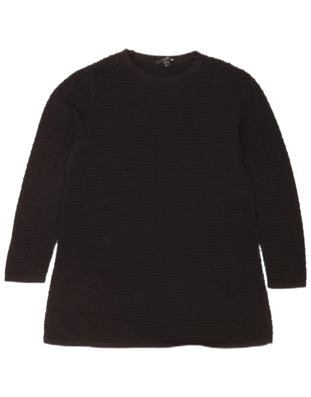 Cos Top pentru femei cu mânecă lungă UK 10 mic bumbac negru