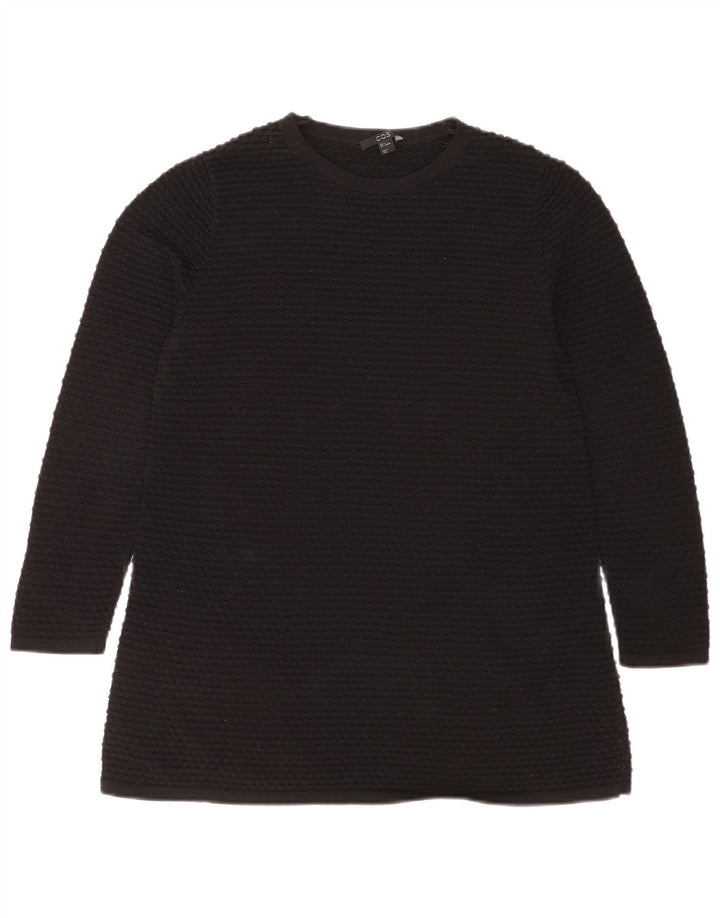 Cos Top pentru femei cu mânecă lungă UK 10 mic bumbac negru