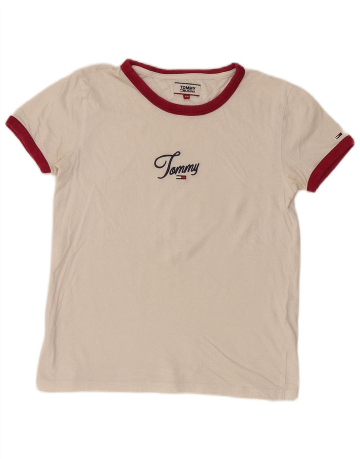 TOMMY HILFIGER Tricou cu grafic pentru femei Top UK 6 XS Alb