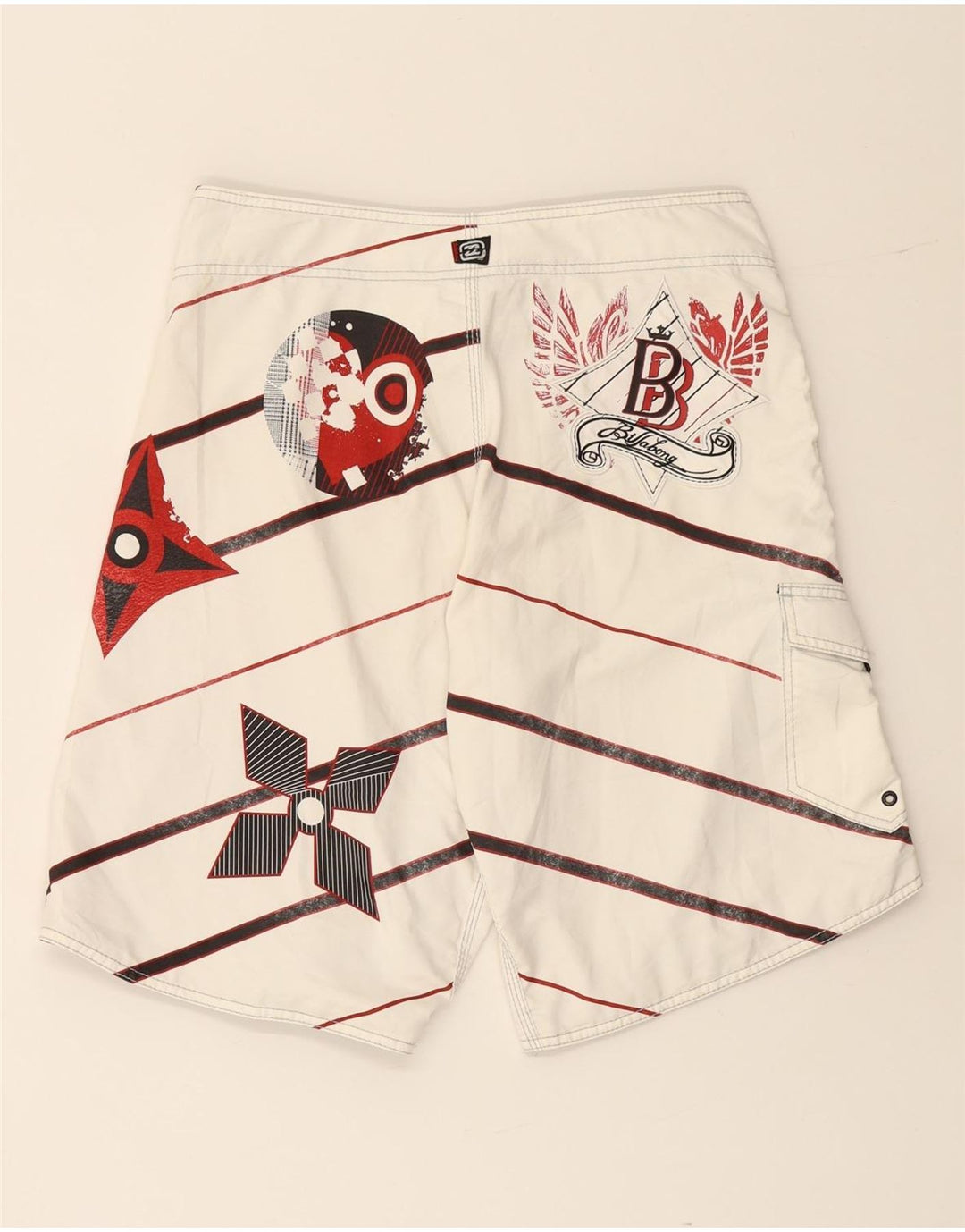 Pantaloni scurți de înot grafic BILLABONG pentru bărbați, medii, în dungi alb