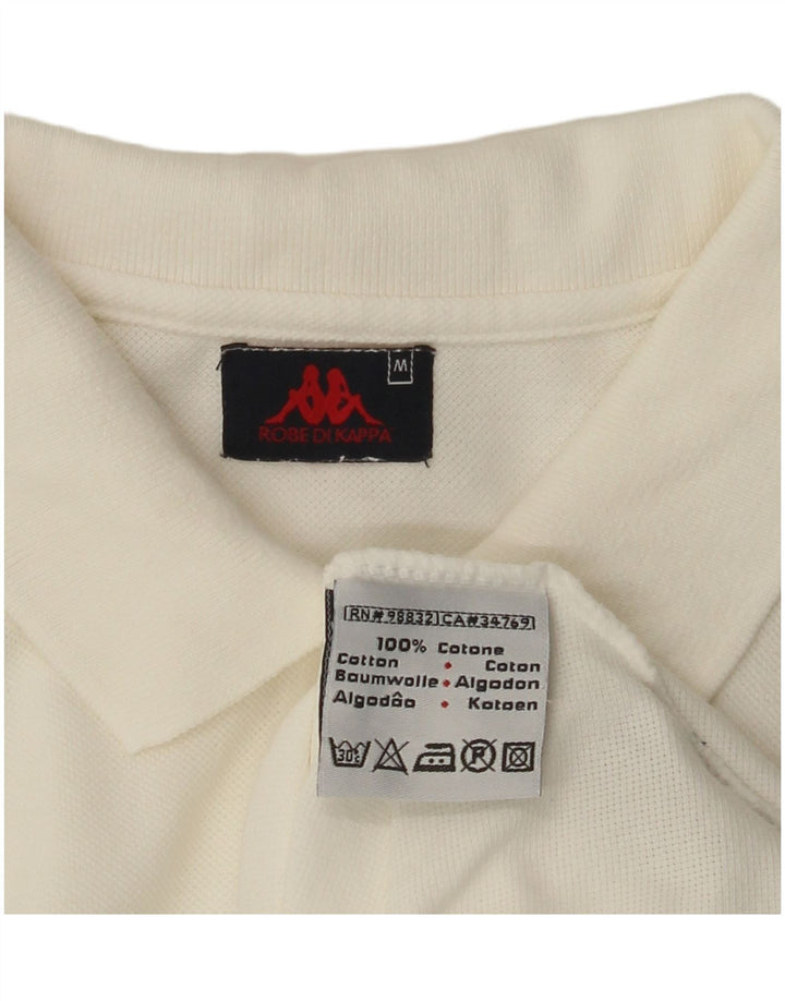 KAPPA Tricou polo fără mâneci pentru femei UK 12 Bumbac alb mediu