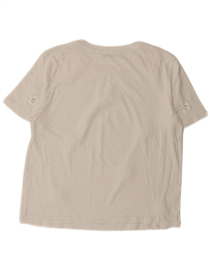 Tricou pentru femei Zara UK 14 Medium White Floral