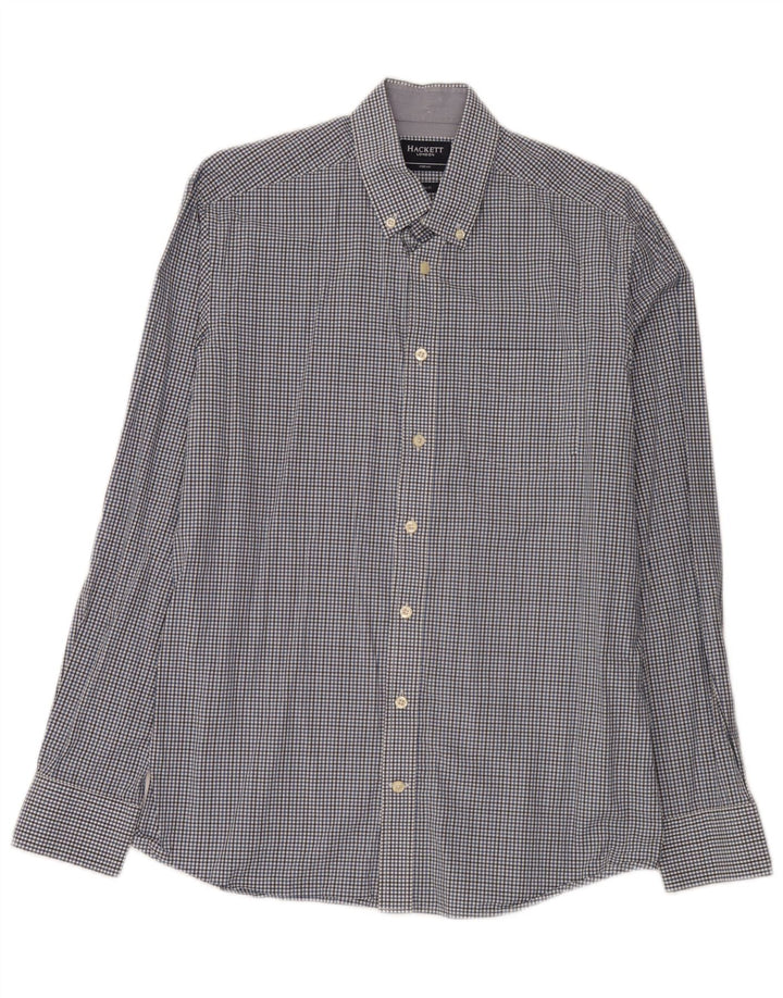 Cămașă pentru bărbați Hackett Slim Fit Bumbac Vichy albastru mediu
