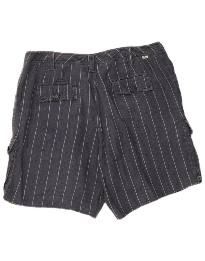 Pantaloni scurți cargo pentru femei CERRUTI 1881 IT 44 Medium W34 Bleumarin in dungi