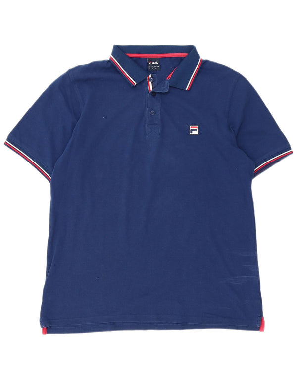 FILA Mens Polo Shirt Large Navy Blue Cotton