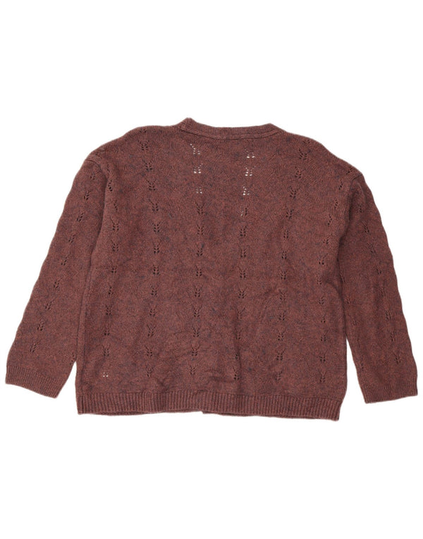 White Stuff Pulover cardigan pentru femei, cu tăiere largă, UK 14, maro mediu acrilic