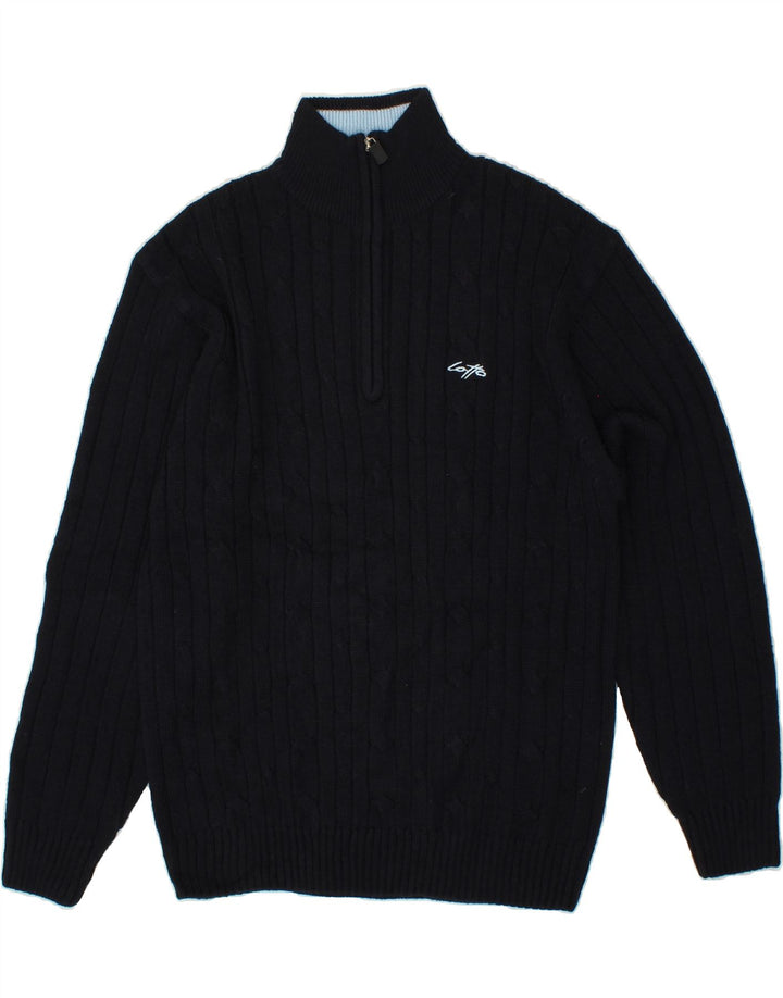 LOTTO Mens Zip Neck Jumper Sweater XL Navy Blue Vintage Lotto and Second-Hand Lotto from Messina Hembry 