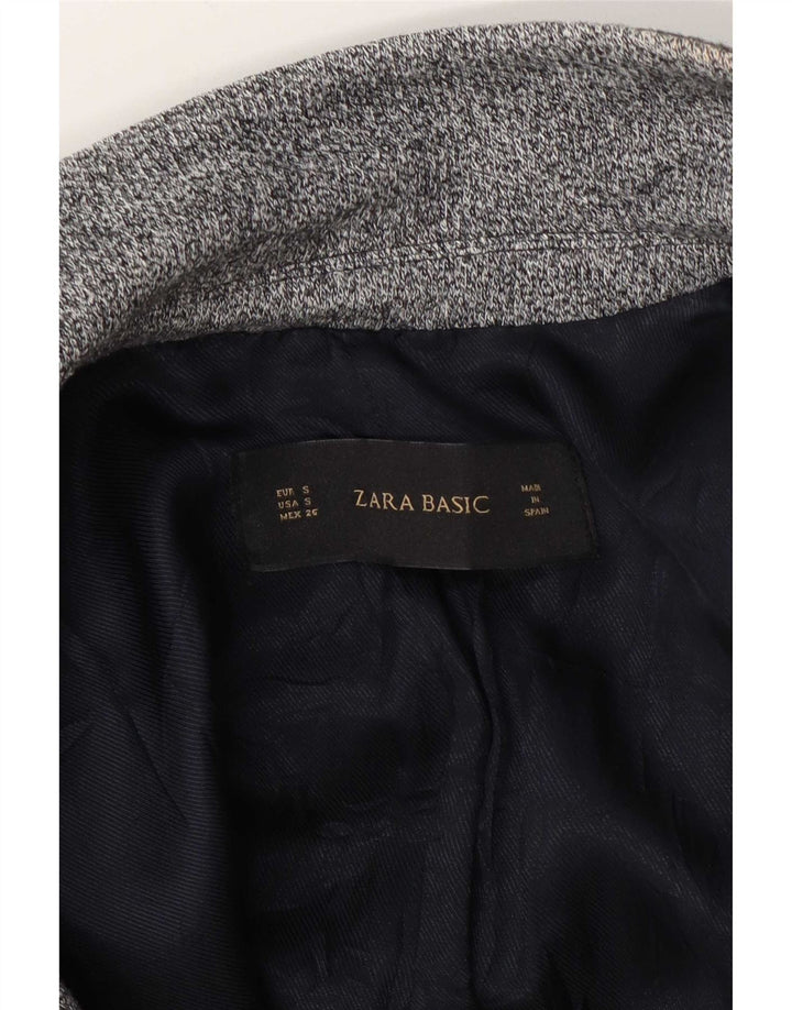 Sacou blazer pentru femei Zara, cu 1 nasture, UK 10, mic, gri cu pete