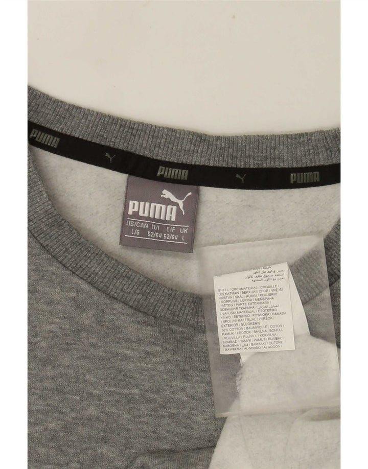 Hanorac grafic pentru bărbați PUMA Pulover mare, gri, bumbac cu pete