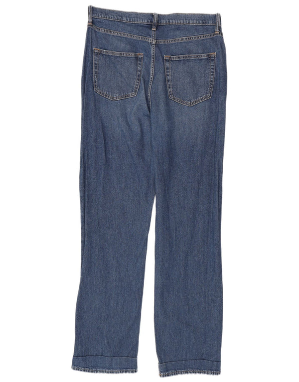 Blugi largi pentru femei Gap cu talie mare UK 10 Mici W30 L31 Albastru