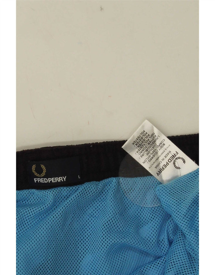 Pantaloni scurți de înot Fred Perry pentru bărbați, nailon mare, albastru