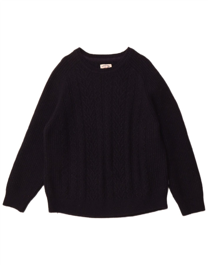 Pulover pentru femei Fat Face cu decolteu triplu UK 22 3XL Lână bleumarin