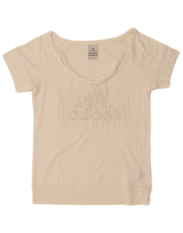 Tricou grafic Adidas pentru femei Top UK 10 Small White Bumbac