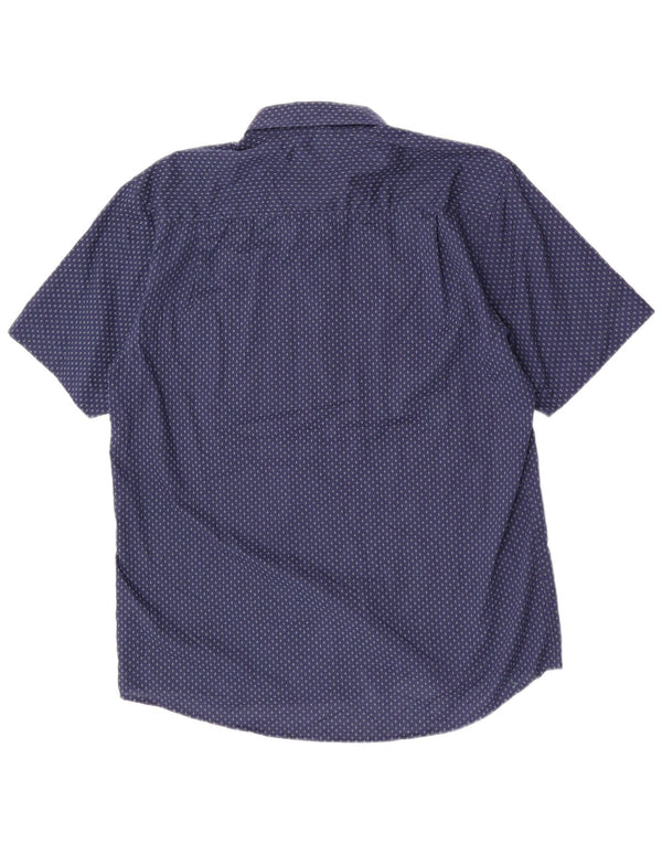 Cămașă cu mânecă scurtă pentru bărbați Pierre Cardin, cu formă normală, XL, bleumarin, geometrică