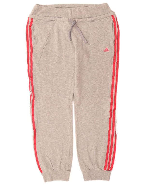 Adidas Womens Tracksuit Trousers Joggers UK 14 Large Grey Cotton