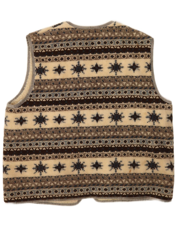 Gilet din lână vintage pentru femei UK 18 XL, lână virgină Fair Isle, multicoloră
