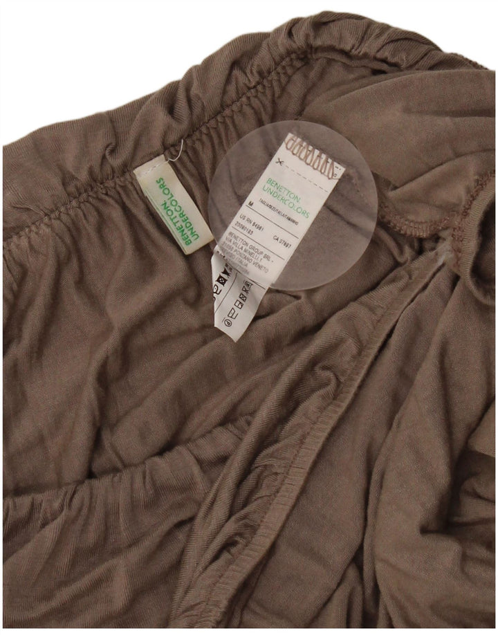 Top pentru femei Benetton Crop Off Shoulder UK 12 Medium Gri Viscose
