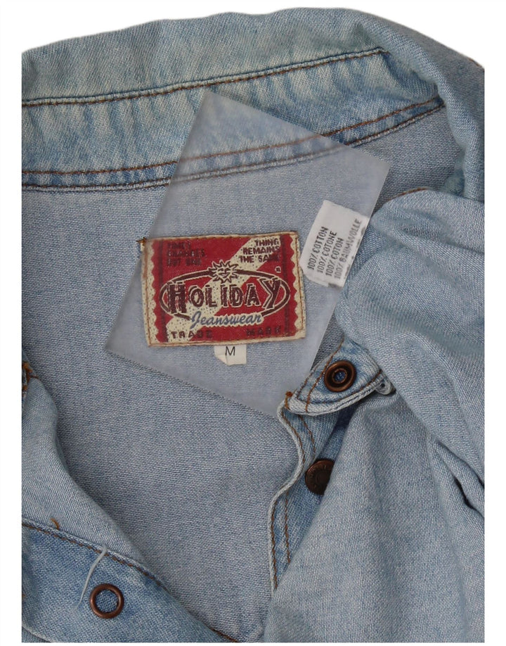 Cămașă denim pentru bărbați HOLIDAY Bumbac albastru mediu