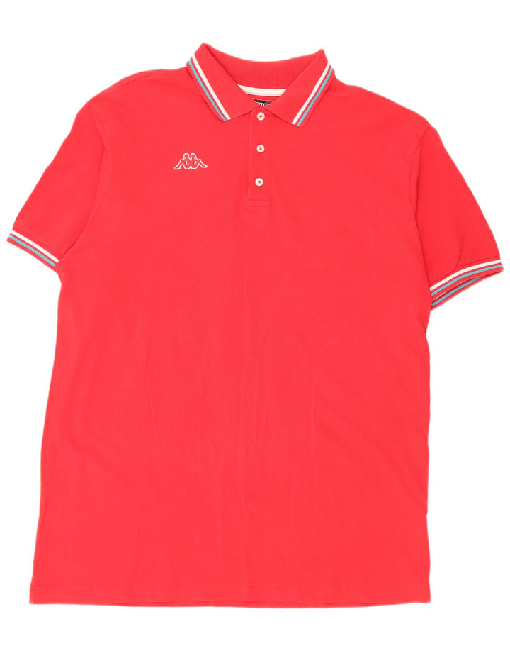 Cămașă polo pentru bărbați Kappa 3XL bumbac cu dungi roșii