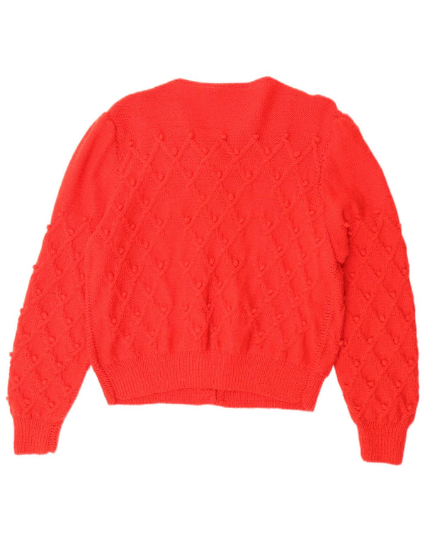 Pulover cardigan supradimensionat vintage pentru femei UK 16 Large Red