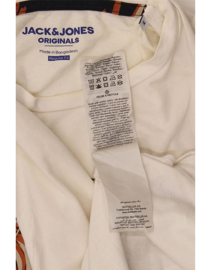 Tricou cu grafic Jack & Jones pentru bărbați, cu croiala obișnuită, Top Mediu, Alb, Floral