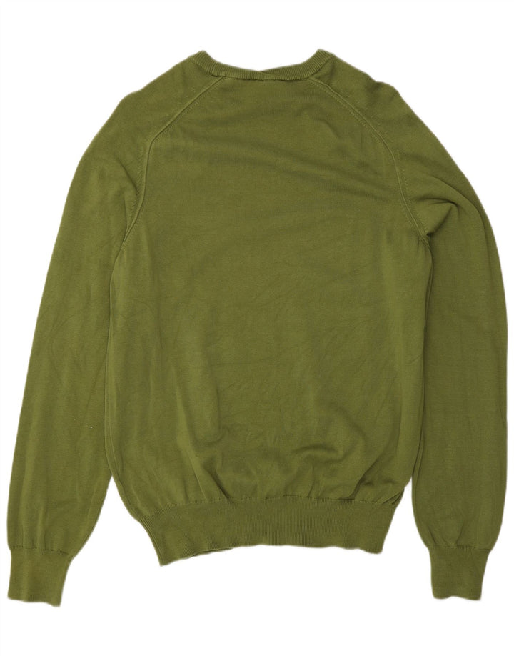 Pulover Timberland pentru bărbați, cu gât crew, bumbac mediu kaki