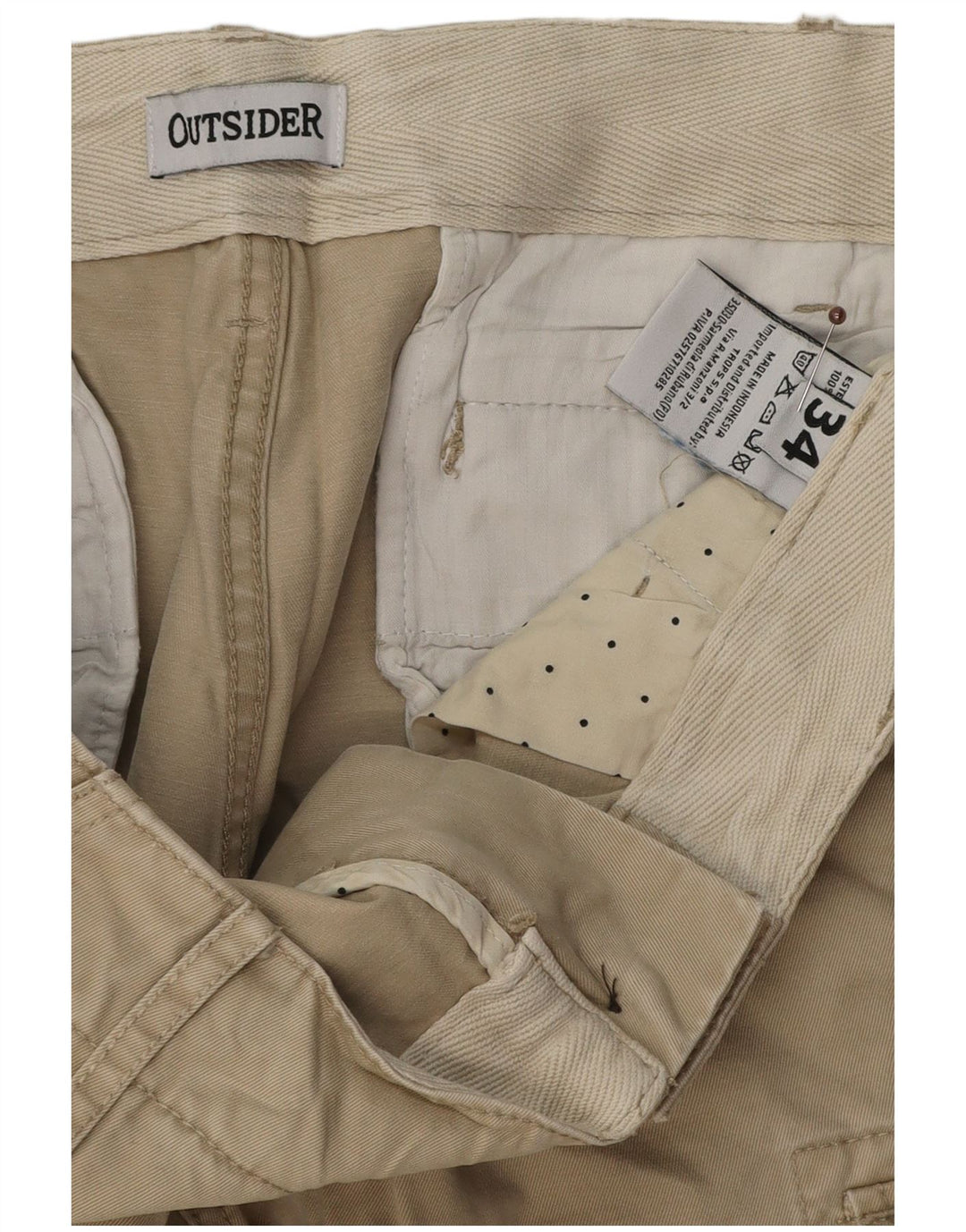 Pantaloni scurți cargo pentru bărbați OUTSIDER W34 mare, bej, bumbac