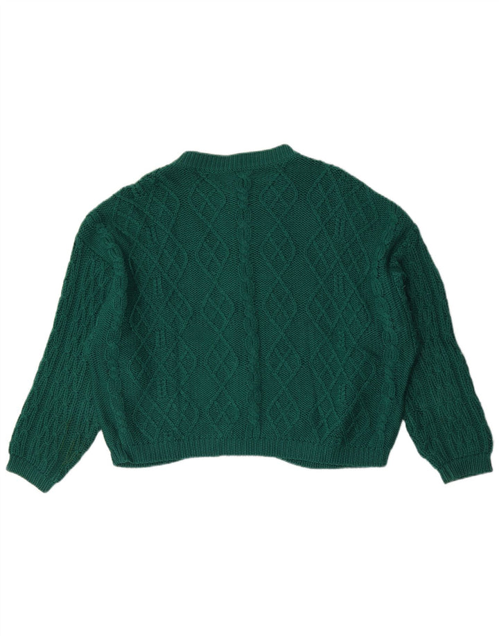 Pulover cardigan pentru femei Benetton UK 16 Lână verde mare