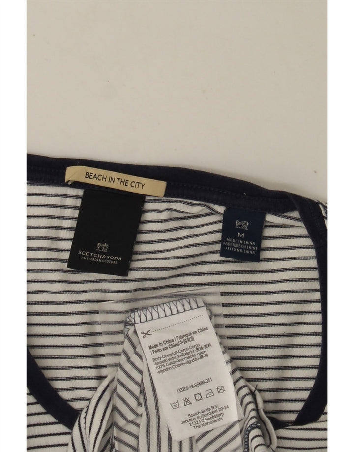 Tricou pentru bărbați SCOTCH & SODA Top Medium White Pinstripe Bumbac